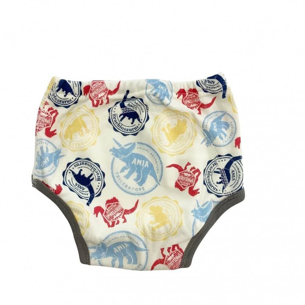 ANIA アニア トレーニングパンツ 3枚組 総柄×ワンポイント(サックス