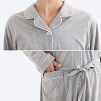 センター授乳開き長袖パジャマ(グレー&times;M-L) ベビーザらス限定