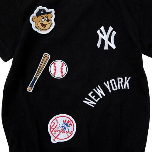 MLB ワッペン半袖ボディスーツ ヤンキース ブラック&times;80cm  ベビーザらス限定 赤ちゃん 出産準備 出産祝い ベビー服 子供服
