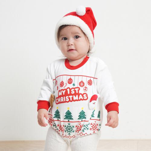 クリスマスダルマオール 裏毛 コスチューム ベビー サンタクロース コスチューム 子供 衣装 ホワイト&times;70cm ベビーザらス限定