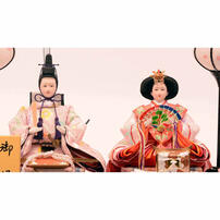 【雛人形】ケース飾り 親王飾り「桜扇木目アクリル」 (322589)ひな人形 ひな祭り お雛様 コンパクト おしゃれ 収納飾り【メーカー直送】