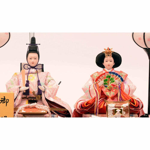 【雛人形】ケース飾り 親王飾り「桜扇木目アクリル」 (322589)ひな人形 ひな祭り お雛様 コンパクト おしゃれ 収納飾り【メーカー直送】