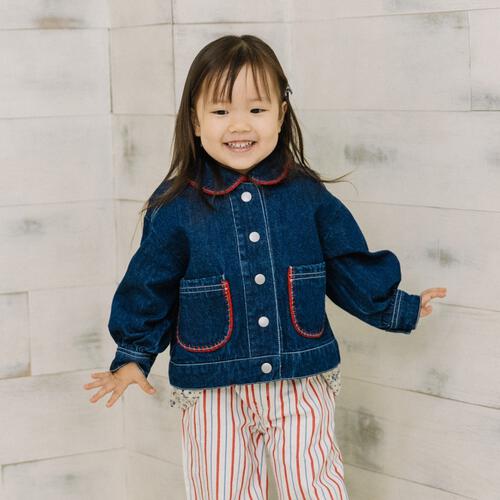 【FirstCloset×mioさん】デニムジャケット ネイビー×90cm