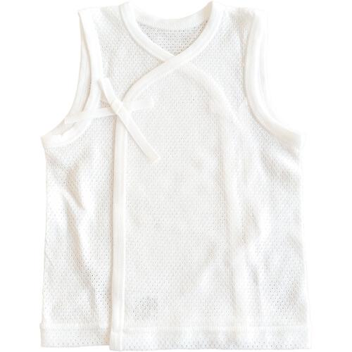 日本製 ノースリーブメッシュ短肌着  2枚組 ひもタイプ 50-60cm