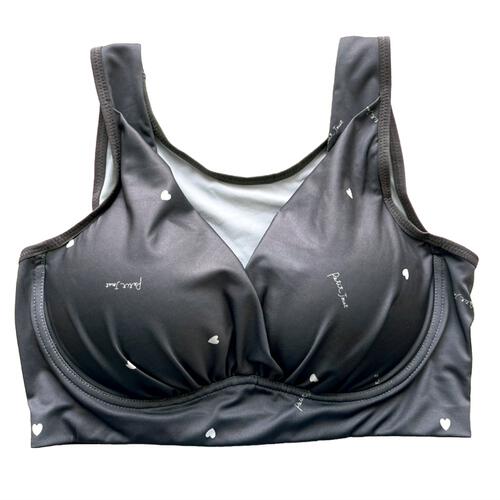 Petit jouet for Maternity プティジュエット マタニティブラトップ ハート(チャコール×M MU)