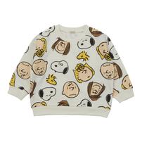 SNOOPY スヌーピー 長袖デイリートレーナー 起毛 総柄 ナチュラル×90cm ベビーザらス限定