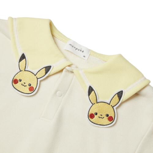 monpoke モンポケ トレーナー 衿付き ピカチュウ ナチュラル&times;100cm