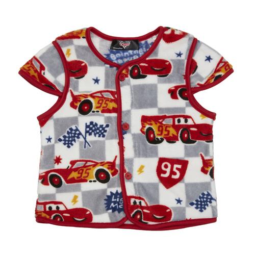 Disney ディズニー 珊瑚フリースベスト カーズ 総柄 レッド×110cm