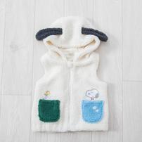 SNOOPY スヌーピー ベスト フード付き ナチュラル×80cm