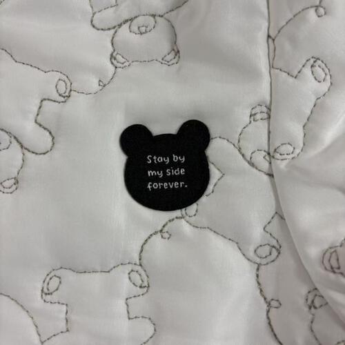 ジャンプスーツ くまみみ クマ柄 ホワイト×70cm