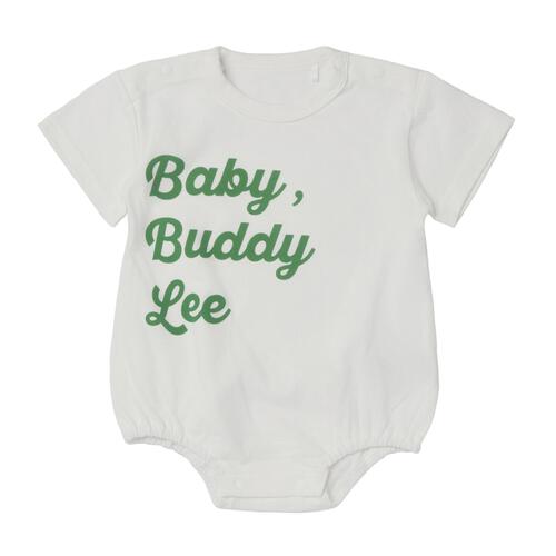 BUDDYLEE 半袖ボディスーツ&times;レギンス ロゴ ボーダー ホワイト&times;70cm