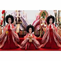 【雛人形】ケース飾り 五人飾り「格子に毬桜刺繍 六角アクリル」 (322988)ひな人形 おしゃれ トイザらス・ベビーザらス限定【メーカー直送】