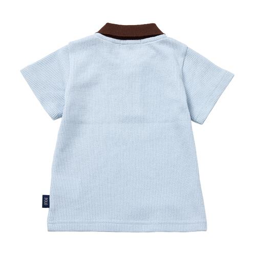 POLO BCS ワッフル半袖ポロシャツ サックス&times;80cm 