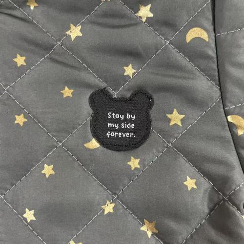 ジャンプスーツ くまみみ ホシツキ柄 チャコール×70cm