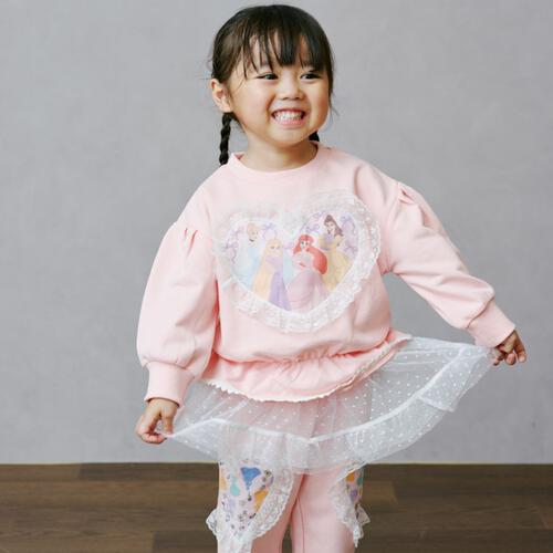 【Sophitica × tsumashi1118さん】Disney プリンセス 裏毛トレーナー ピンク×100cm ベビーザらス限定
