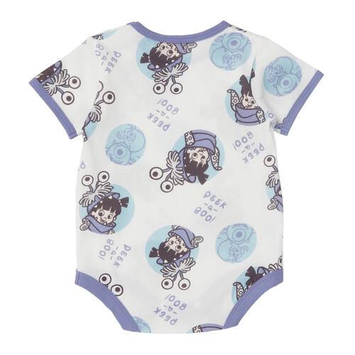 ディズニー 半袖ボディスーツ 総柄 ブー ホワイト&times;80cm