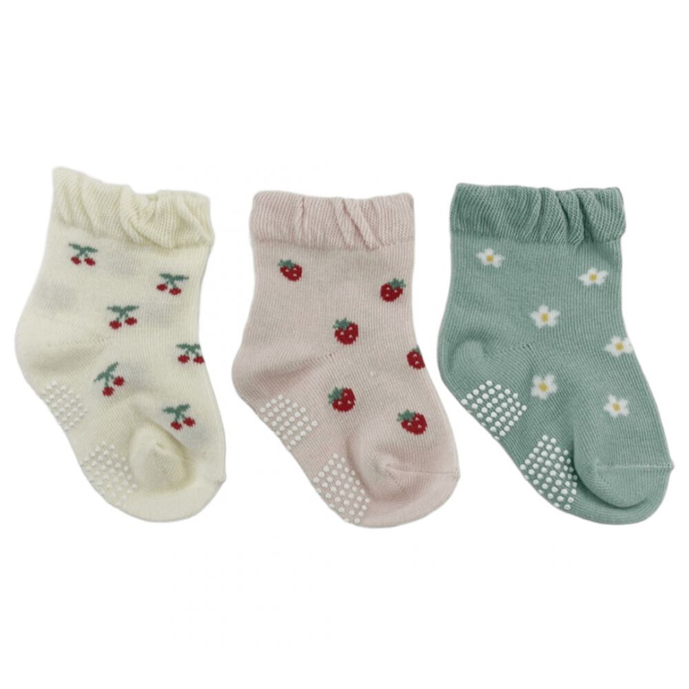 フルーツ総柄 ロークルーソックス 3P | Babies