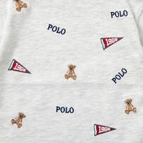 POLO BCS ロゴクマ半袖総柄Ｔシャツ オートミール&times;80cm ベビーザらス限定