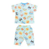 アンパンマン フェイス総柄半袖パジャマ メッシュ サックス&times;95cm