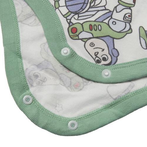 ディズニー トイストーリー 半袖ボディスーツ 総柄 バズ ホワイト&times;80cm