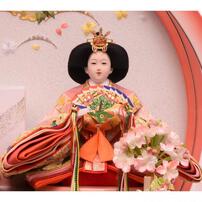 【雛人形】ケース飾り 親王飾り「雪輪牡丹桜丸形アクリル」  (322014)ひな人形 ひな祭り ピンク おしゃれ 丸型ケース トイザらス・ベビーザらス限定【メーカー直送】
