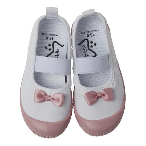 上履き リボン フリル ピンク&times;17cm ベビーザらス限定