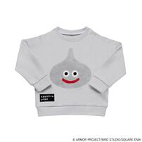 ドラクエベビー＆キッズ サガラ刺繍スウェットシャツ メタルスライム(グレー×約80cm)