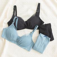 Petit jouet for maternity プティジュエット ベベシェリ 授乳ブラ(ブルーグレー×L MU) ベビーザらス限定