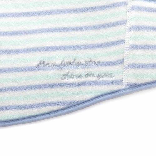 犬印 ふわふわパイル ボーダー 妊婦帯（サックス&times;L）