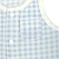 2枚組袖なし前開きロンパース肌着 防汚 ギンガム&times;くじら パステルブルー&times;80cm ベビーザらス限定