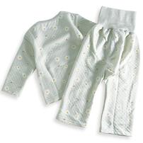 長袖腹巻付きパジャマ ニットキルト デイジー柄 ミントグリーン&times;80cm ベビーザらス限定