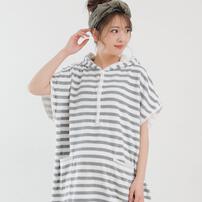 バスローブポンチョ（グレー）(グレー×M-L)