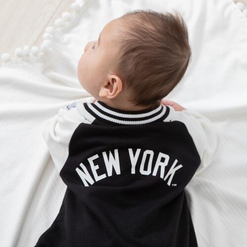 MLB スタジャン風ドレスオール ヤンキース ブラック×50-70cm