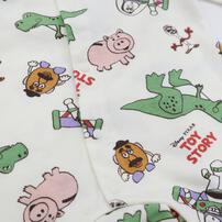 Disney ディズニー 長袖前開きプレオール スタイ付き トイストーリー ナチュラル×70-80cm
