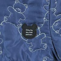 ジャンプスーツ くまみみ クマ柄 ネイビー×80cm