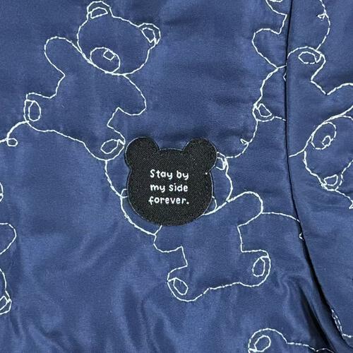 ジャンプスーツ くまみみ クマ柄 ネイビー×80cm