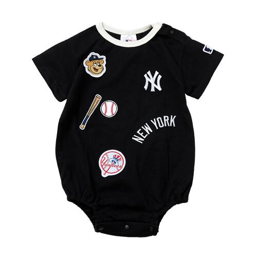 MLB ワッペン半袖ボディスーツ ヤンキース ブラック&times;80cm  ベビーザらス限定 赤ちゃん 出産準備 出産祝い ベビー服 子供服