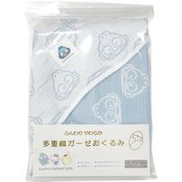 SANRIO サンリオ 多重織ガーゼおくるみ ハンギョドン パステルブルー&times;ﾌﾘｰ  ベビーザらス限定
