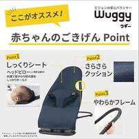 Pigeon ピジョン  バウンサー WUGGY（ウギー）(チャコールグレー) やわらかフレーム 折りたたみ自立可能 スッキリ収納 1ヶ月～15kg頃対応 ベビーザらス限定