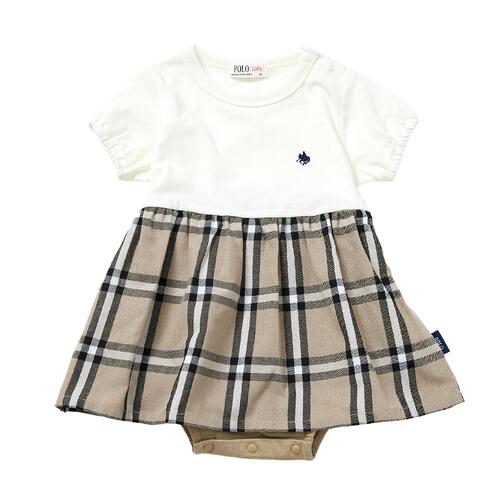 POLO BCS ギャザースカートロンパース オフホワイト&times;80cm