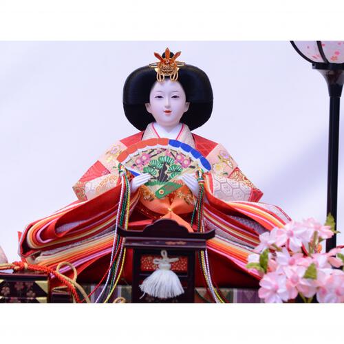 【雛人形】ケース飾り 親王飾り「雪輪に春うららワイン塗六角」 (322261)ひな人形 ひな祭り お雛様 おしゃれ【メーカー直送】