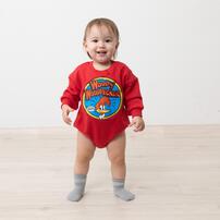 【Welcome to the Universe Baby × chimajiro0730さん】ウッドペッカー 長袖ダルマボディスーツ レッド×70cm