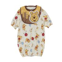 Disney ディズニー 新生児2WAYドレス 長袖 スタイ付き 総柄 くまのプーさん 50-70cm