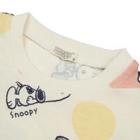 SNOOPY スヌーピー 長袖Tシャツ 天竺 総柄 ナチュラル×90cm ベビーザらス限定
