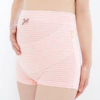 らくばきパンツ妊婦帯 ボーダー(ピンク&times;M)