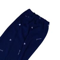 Petit jouet for maternity  プティジョエット 長袖テーラーパジャマ 腹巻レギンス スムース ハート柄(ネイビー×L-LL)