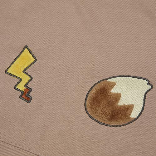 monpoke モンポケ トレーナー 裏毛 ファーアップリケ ベージュ×90cm