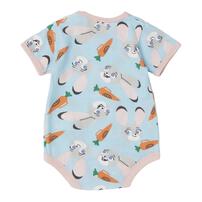 ディズニー ズートピア 半袖ボディスーツ 総柄 ジュディ ブルー&times;70cm