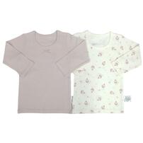 長袖シャツ肌着2枚組 スムス ケーキハート ピンク×100cm ベビーザらス限定