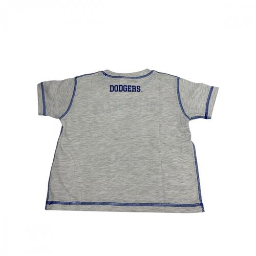 MLB クマ柄プリントＴシャツ ドジャース ライトグレー&times;110cm